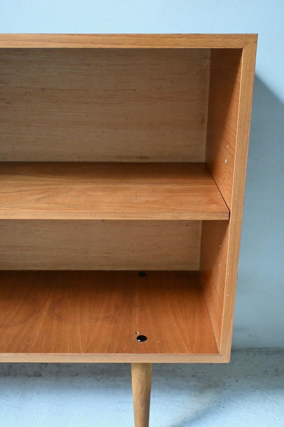 Image 1 of Mid-Century Open Bookcase Teak Veneer