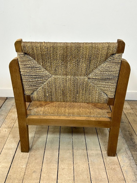 Image 1 of Brutalist oak armchair, 1950s