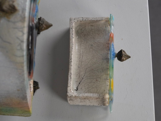 Handgemaakte, sculpturale keramische sieradendoos, Europa, jaren 1980 – Glaskunst, Glass, Ceramic (photo 8 of 11)