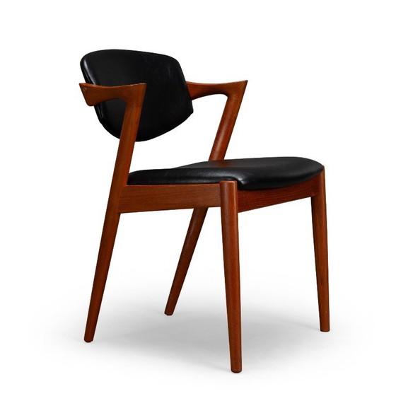 Image 1 of Silla Z de teca retapizada de Kai Kristiansen, juego de 4, década de 1960