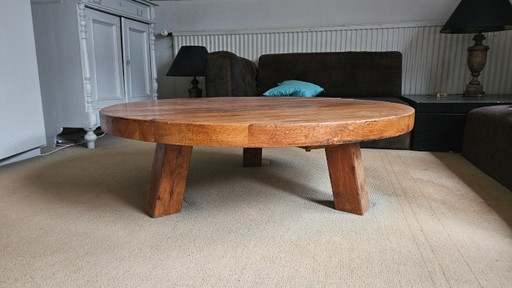 Brutalist Mid Century Salontafel, Prachtig Patina – Wood