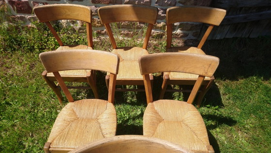 6 sedie da bistrot in paglia e faggio – Sedie da pranzo, Wood, Vintage (photo 3 of 15)