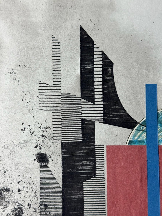 Eugène Eechaut (1928-2019)  - Abstracte inktcompositie met collage, ingelijst – Schilderijen & Tekeningen (photo 8 of 15)