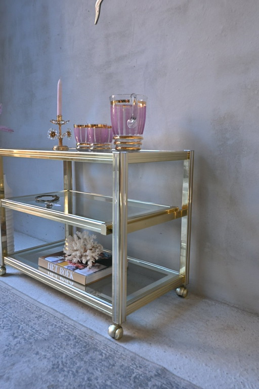 Side Table TV Furniture Pierre Vandel Metal and Glass