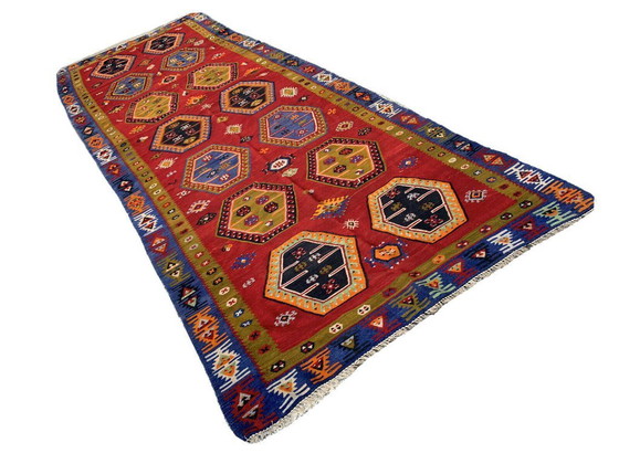 Image 1 of Antieke Turkse Sarkisla Kelim, Antiker Anatolië hier Sarkisla Kelim 372 x 140 cm