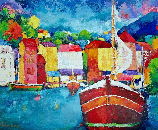 Renée de Vries: 'Je suis là-bas dans la Midi'/Acrylic on linen/1.20 -1.00 m.