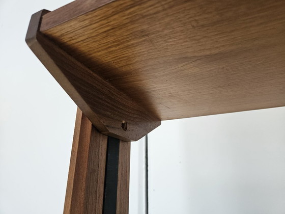 Image 1 of 1960s teak floor/sky bookcase with shelves and compartment