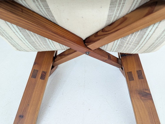 Image 1 of Sculptural Pine Lounge Chair with Table in the Style of Pierre Chapo, France, 1970s