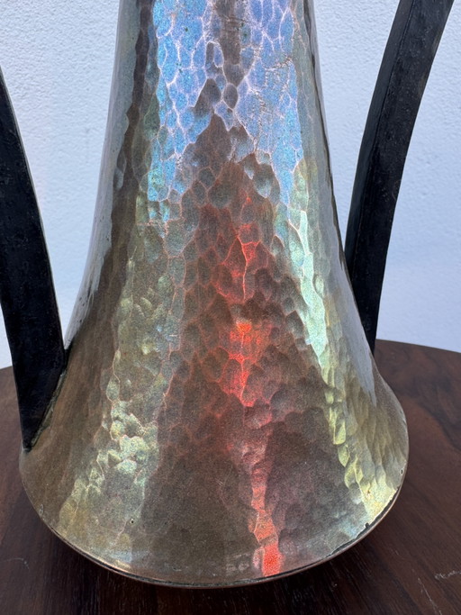 Art Nouveau Vase, Hammered and Flamed Copper – vazen (photo 2 of 12)