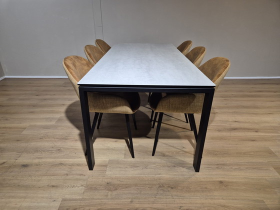 Image 1 of New - Montel Seven Dining Table + 6 Montel Nora Chairs
