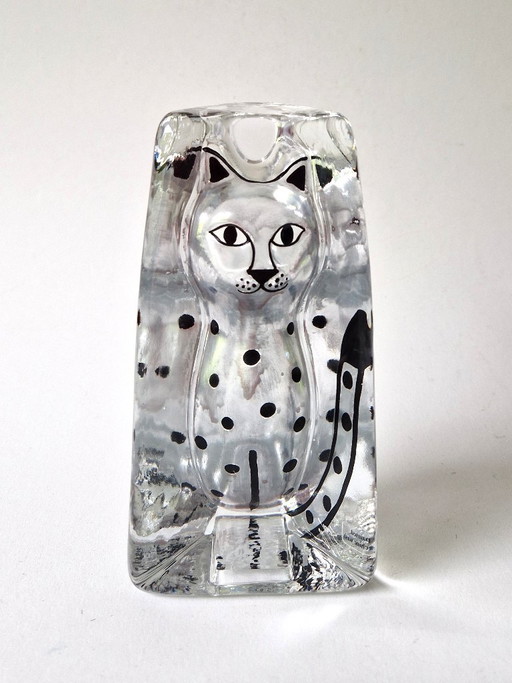 Renate Stock - Sea Glasbruk Zweden - Kat - Gesigneerd – glaskunst