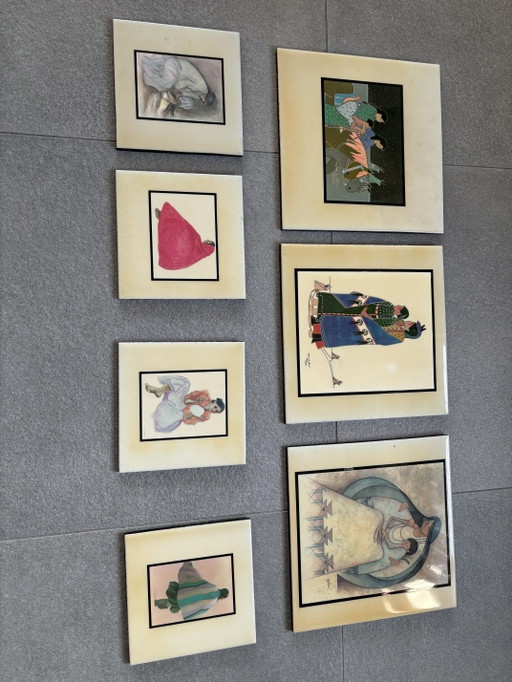 7 ceramic art tiles