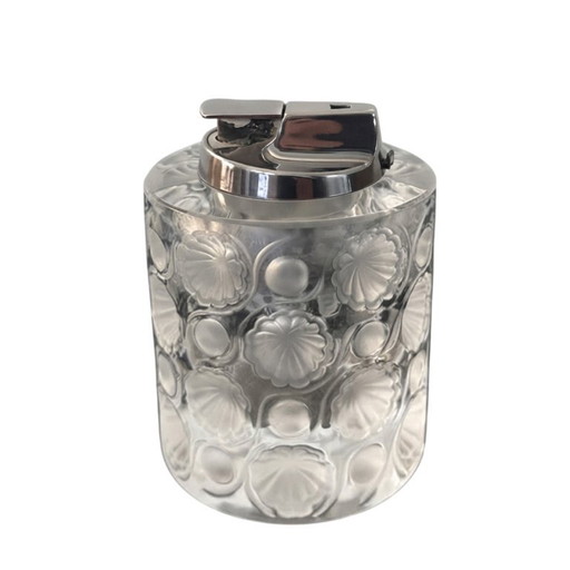 1970er Lalique Kristall "Tokyo" Tischfeuerzeug Signiert. Hergestellt in Frankreich