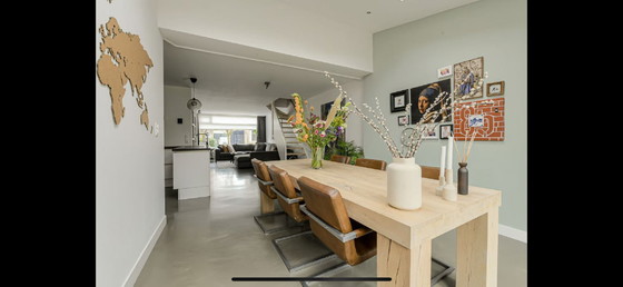 Image 1 of 6 cognac leather dining chairs Goossens