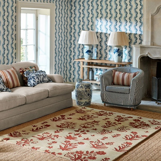 Carta da parati Sanderson Woodland in lino/marrone rossiccio, 170 x 240 cm