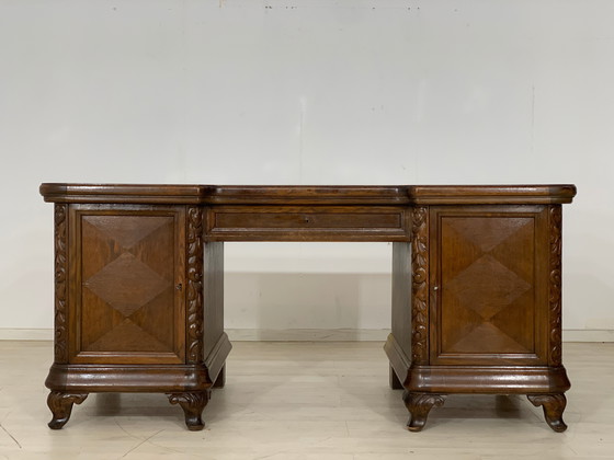 Image 1 of Wilhelminian style writing table desk around 1900