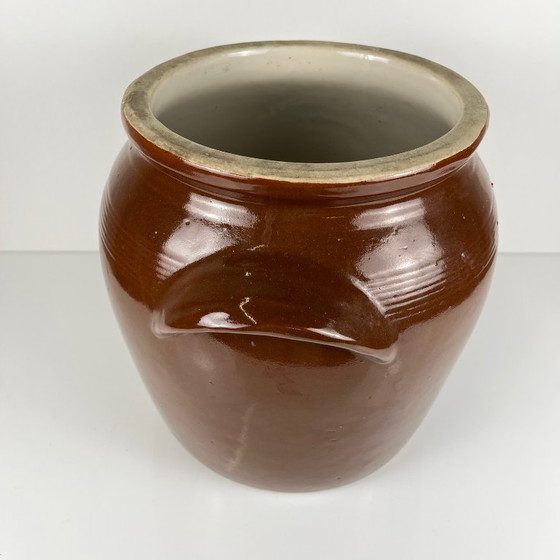 Grande Vaso Antico in Gres per Confit / Grasso, Marrone, 1900 – Vasi per piante, Ceramica (photo 6 of 11)