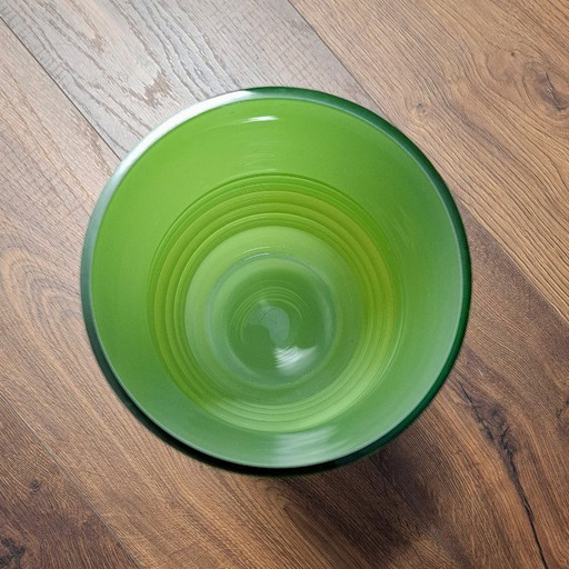 Vaso da pavimento in vetro scultoreo verde HEMA