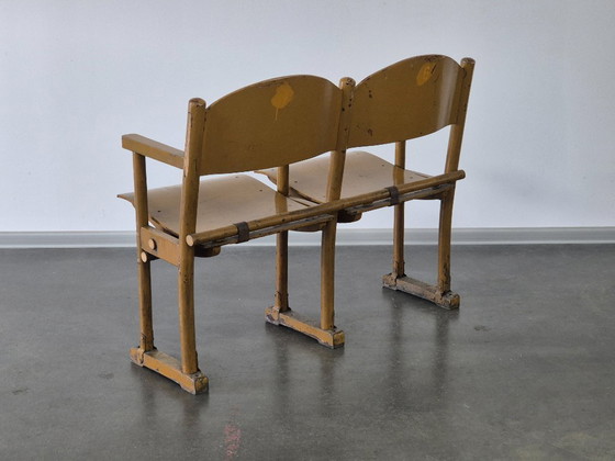 Image 1 of Sedie da cinema pieghevoli in legno vintage