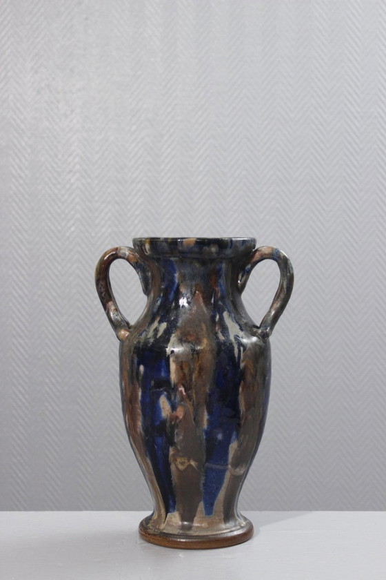 Image 1 of Amphora vase in art deco stoneware Poteries Renault Argent-sur-Sauldre (Cher) circa 1930
