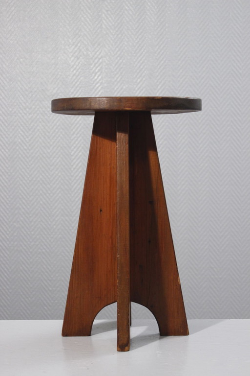 Modernist stool in solid pine 1930s design