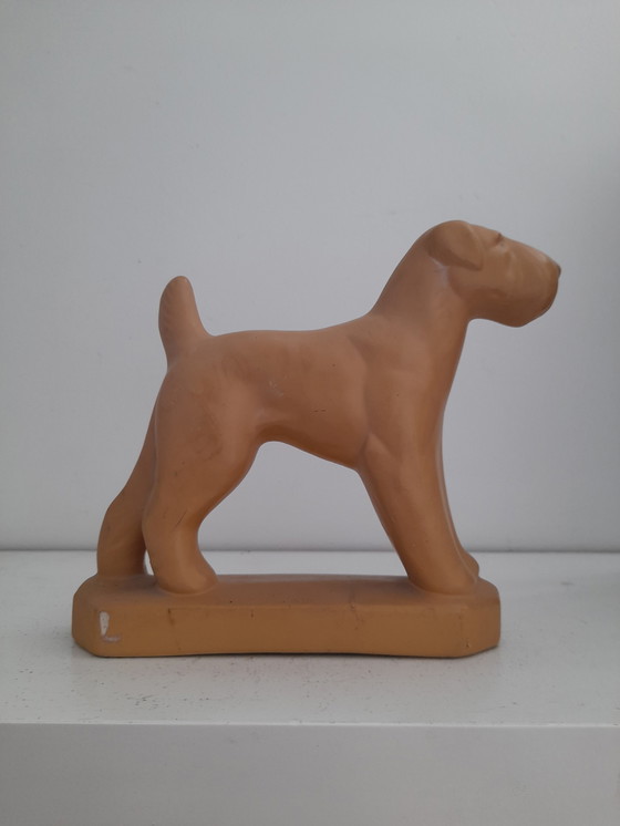 Image 1 of Chien Airdale terriër en céramique Art deco