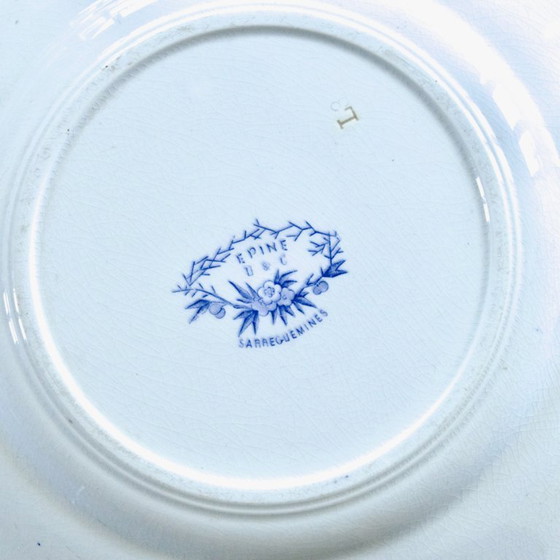 Image 1 of 19e-eeuwse ijzersteenplaten van Sarreguemines "Epine" (6AP)