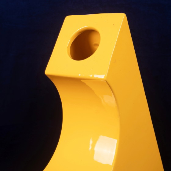 Vaso Scultoreo Italiano Giallo in Ceramica Smaltata Space Age, Anni '70 – Vasi (photo 18 of 21)