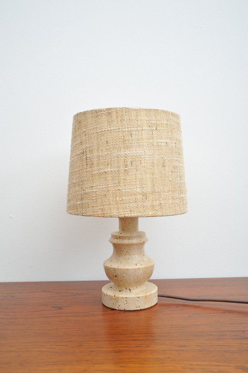 Small table lamp with travertine base (1960s)