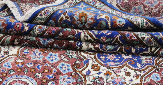 Image 1 of Toile persane originale nouée à la main à Tabriz, patine bleue, style vintage, 332 x 219 cm