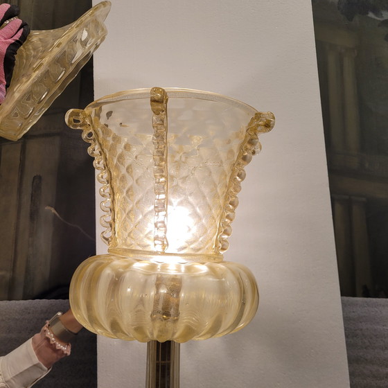 Image 1 of Lámpara De Pie, Cristal De Murano Y Polvo De Oro, Barovier & Toso, 50’S – Italia
