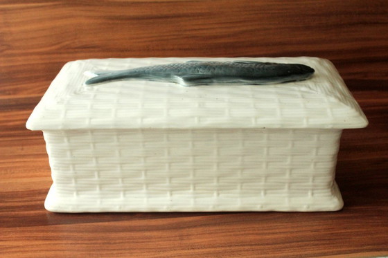 Image 1 of Excepcional tarro de pescado - terrina de pescado - tarro de arenque - cerámica