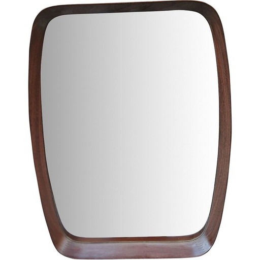 Miroir vintage en teck par Pendersen Hansen, Danemark années 1960