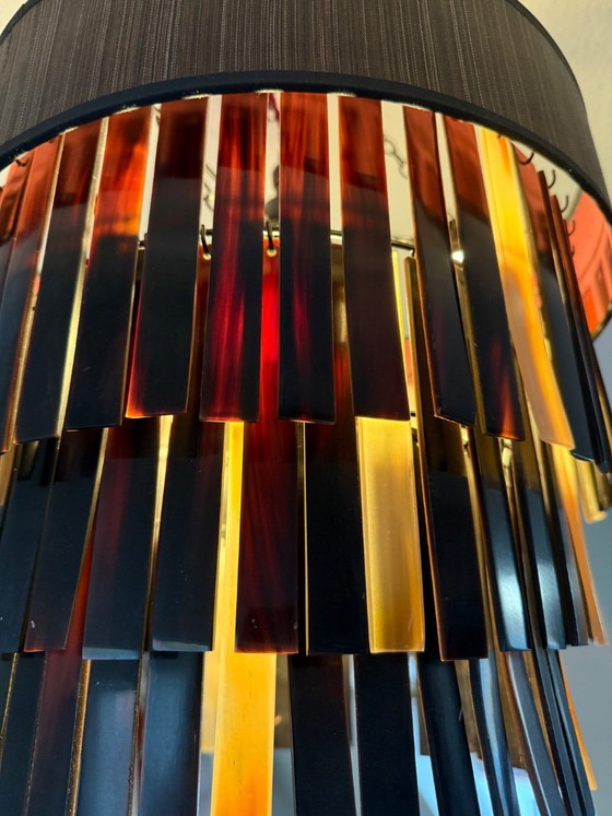 Lampadario multicolore in corno e tessuto, Ochre, Tessile, Altro, Design (foto 2 di 5)