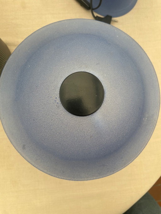 Cobalt blue mushroom lamp