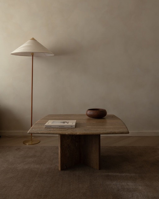 Vintage travertine coffee table, 1970s