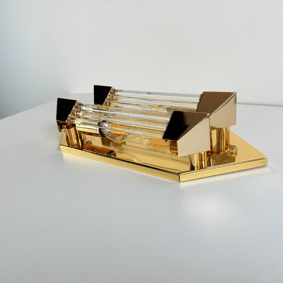Image 1 of Lampada da parete Honsel, oro con cilindri di cristallo