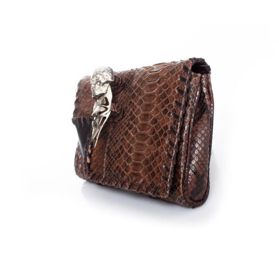 Image 1 of Maison Du Posh, braune Python-Clutch