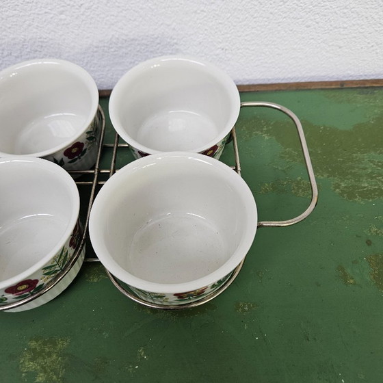 Image 1 of Ensemble vintage de 6 ramequins à soufflé dans un plat à four Villeroy & Boch