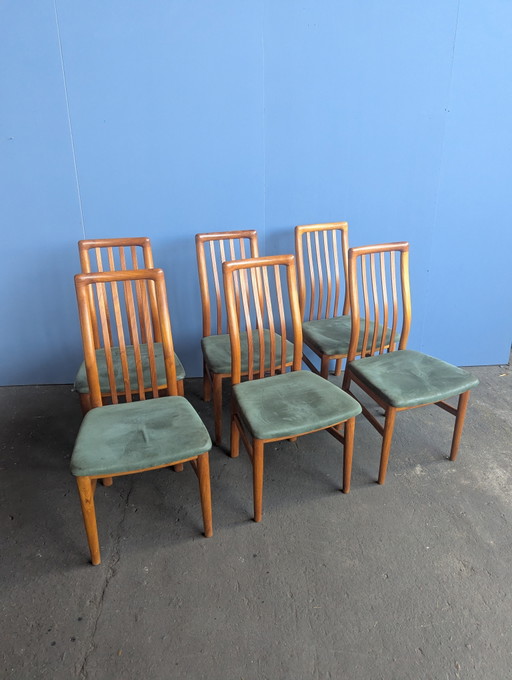 Juego de 6 sillas de teca vintage - Schou Andersen - Dinamarca