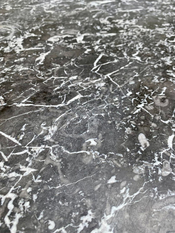 Image 1 of Louis Philippe 19th century secretary commode in walnut and burr walnut with a black marble top veined with white