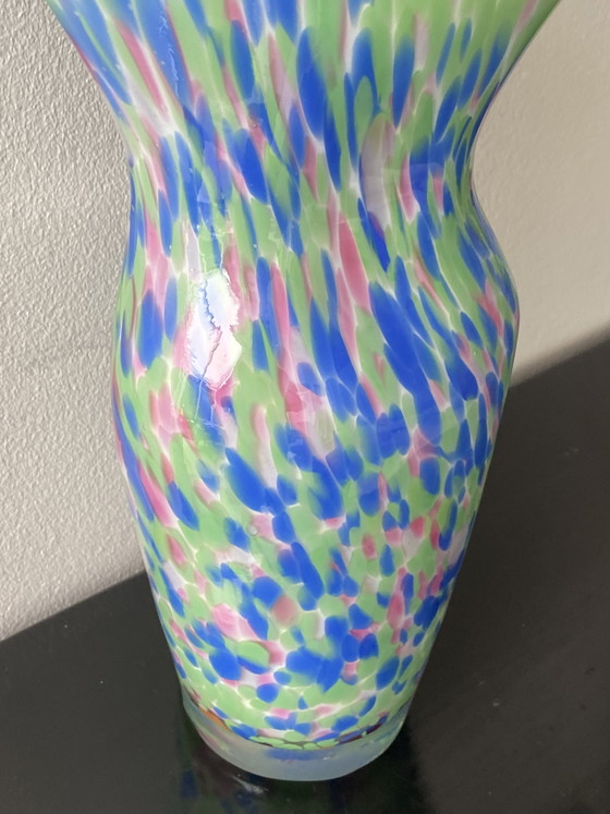 Image 1 of Large Murano Vase with Vintage Woman's Bust