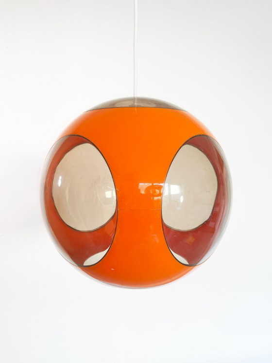 Image 1 of Suspension œil de mouche orange vintage années 70