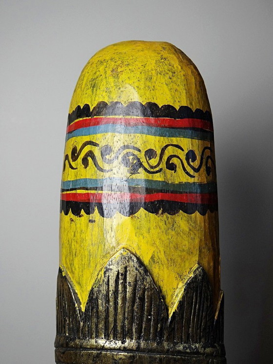 Image 1 of Grand masque Balinais en bois sculpté et peint à la main, Indonésie, années 1970