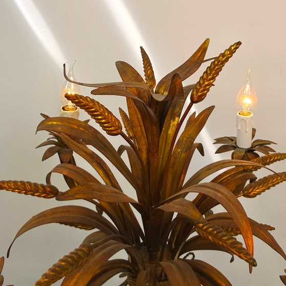 Image 1 of Lampada da terra Hans Kögl a forma di pannocchia anni '60, dorata, stile Coco Chanel metà secolo