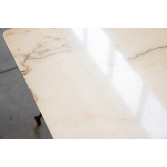 Image 1 of Vintage coffee table with brass frame and onyx top, 1960-1970