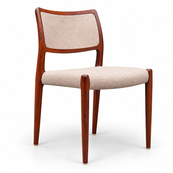 Niels Otto Møller 4x Nr. 80 & 1x Nr. 65 Set – Esszimmerstühle, Polyester, Wood (photo 8 of 9)