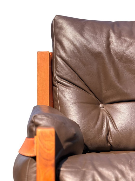 Auténtico conjunto de salón Pierre Chapo: sofá S32 y sillón S15 - Olmo y cuero (años 60) – Zona de estar (photo 11 of 23)