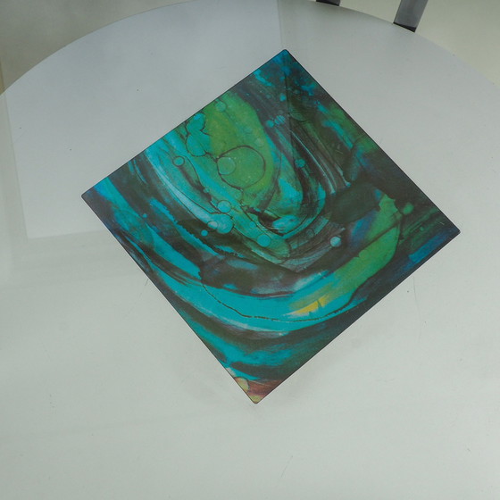 Image 1 of Tavolino rotondo in vetro e cromo dell'era spaziale