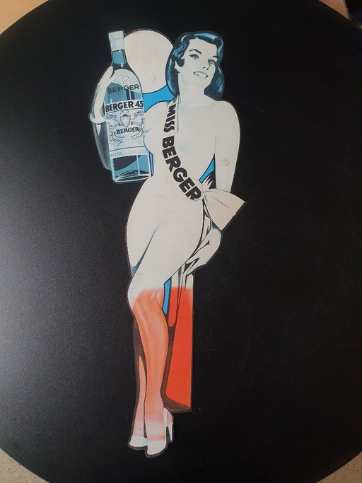 Vintage Miss Berger blikken silhouet – pin-up uit de jaren 50 – Pastis 45 – 46 cm